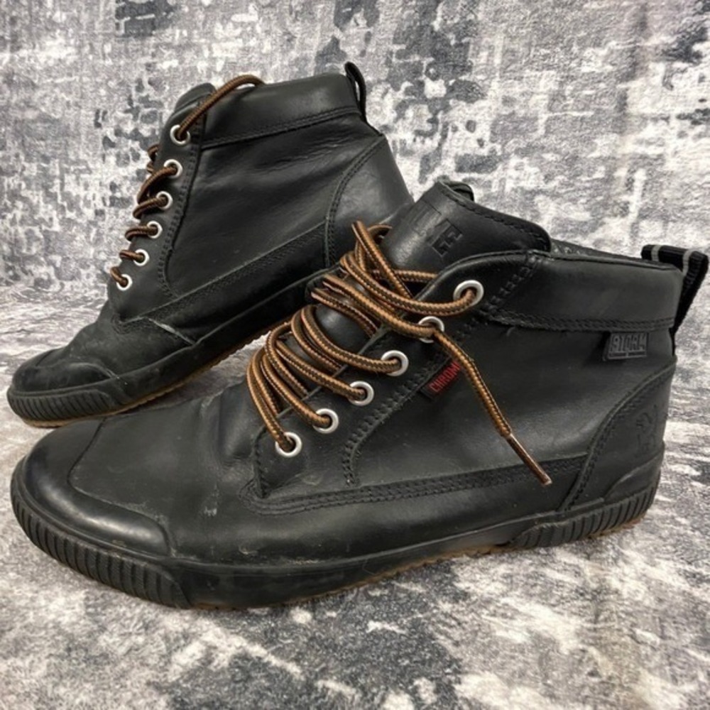 Chrome Industries Storm 415 Bike Boots Mens 9.5 Black Waterproof Leather Cycling